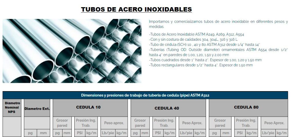 Tubos de acero